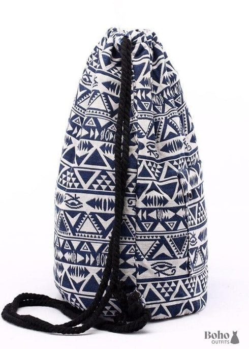 Boho Drawstring Bag Ethnic Ember
